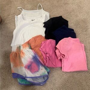 Bundle of 8 Girl’s Summer Clothes Shirts/Tank Tops/ Shorts Size S 6/7